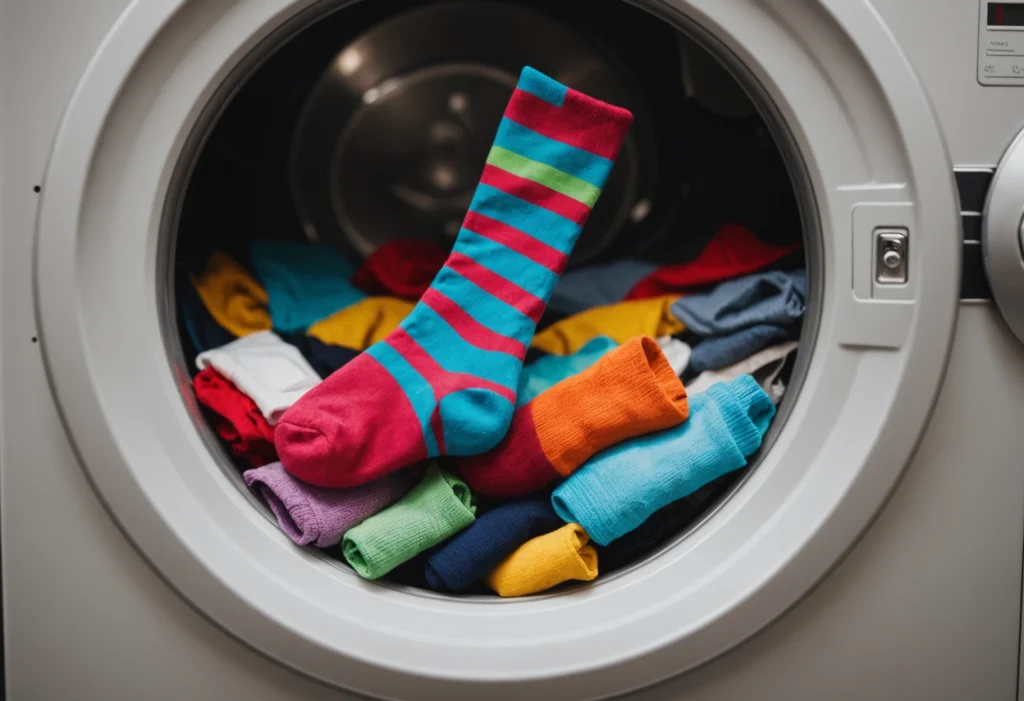 Одинокий носок в стиральной машине