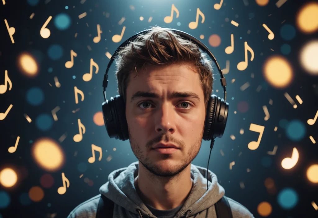 Человек с крутящейся мелодией