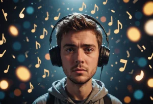 Человек с крутящейся мелодией