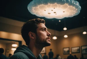 Человек смотрит в потолок