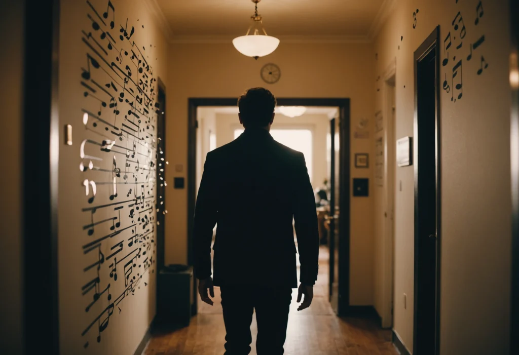 Человек с музыкальными нотами