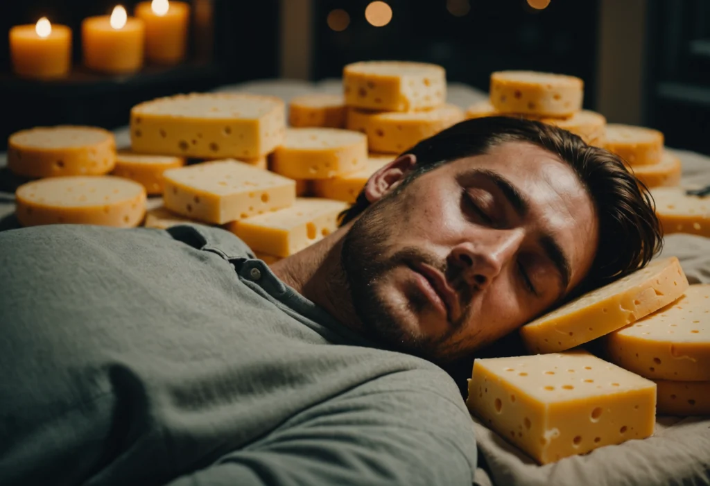Кусочек сыра и спящий человек