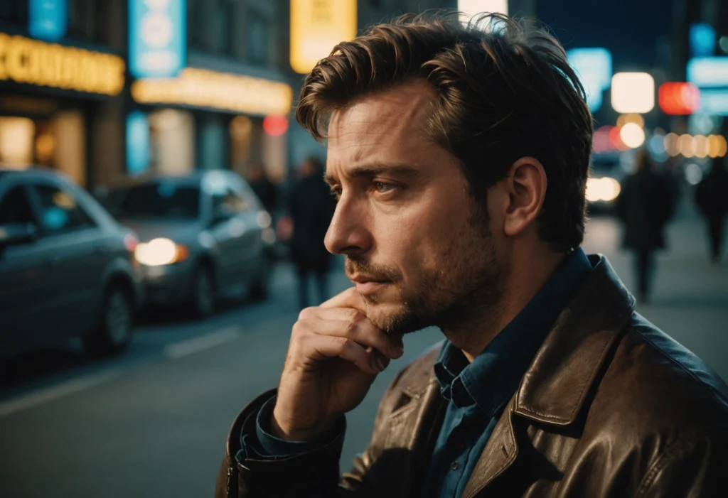 Человек смотрит вдаль задумчиво