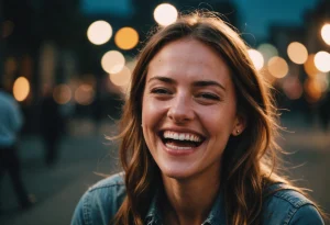 Смеющаяся девушка щекотка