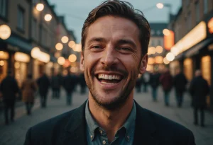 Человек смеется от души